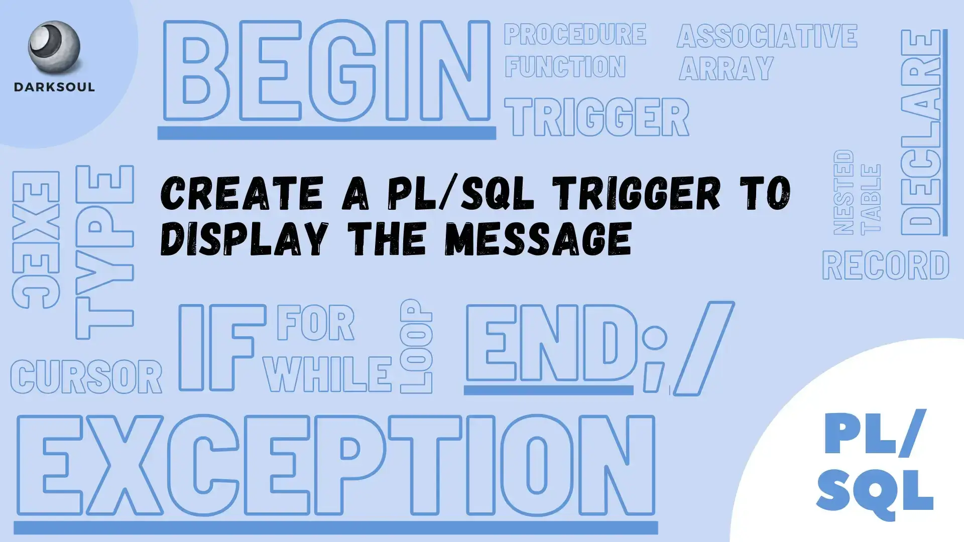 Create a PLSQL Trigger to display the message - cover image